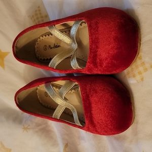Mini boden red velvet shoes - size 30